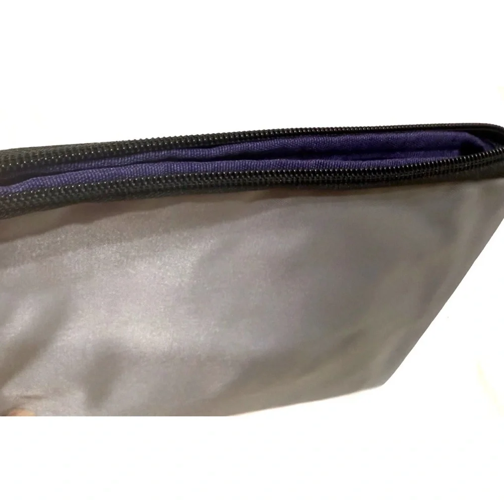 TUMI for Delta Small Gray Zip Pouch Travel Case Toiletry Storage Bag